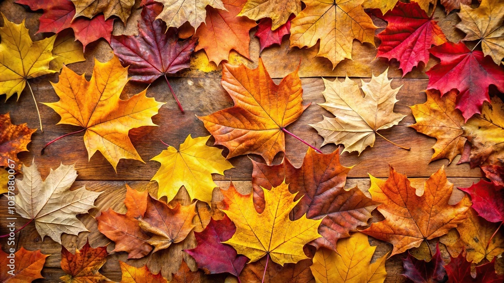 Autumn leaves background with wide angle view Autumn leaves background with wide angle view