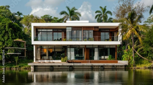 Modern Villa with Pool and Tropical Landscaping