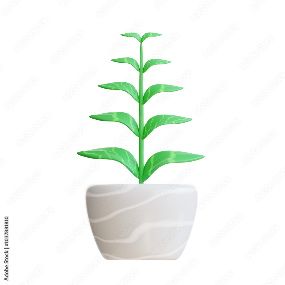 3d Natural Plant Pot Illustration 3d Natural Plant Pot Illustration