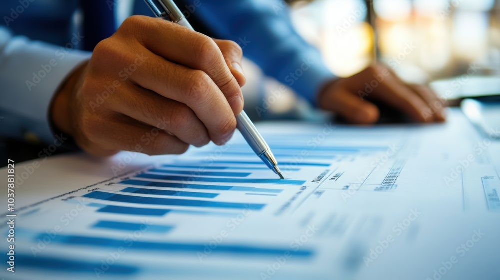 Project management: Project manager reviewing tasks on a Gantt chart Project management: Project manager reviewing tasks on a Gantt chart