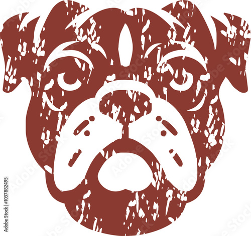 retro bulldog logo icon silhouette vector style,Clipart , Illustration black with white background