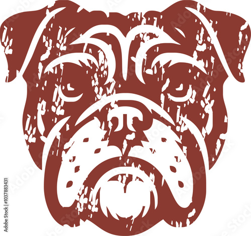 retro bulldog logo icon silhouette vector style,Clipart , Illustration black with white background