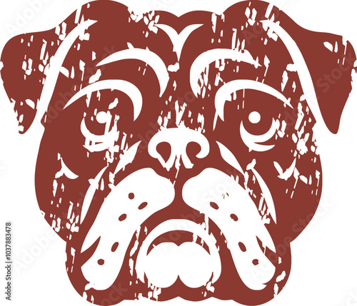 retro bulldog logo icon silhouette vector style,Clipart , Illustration black with white background