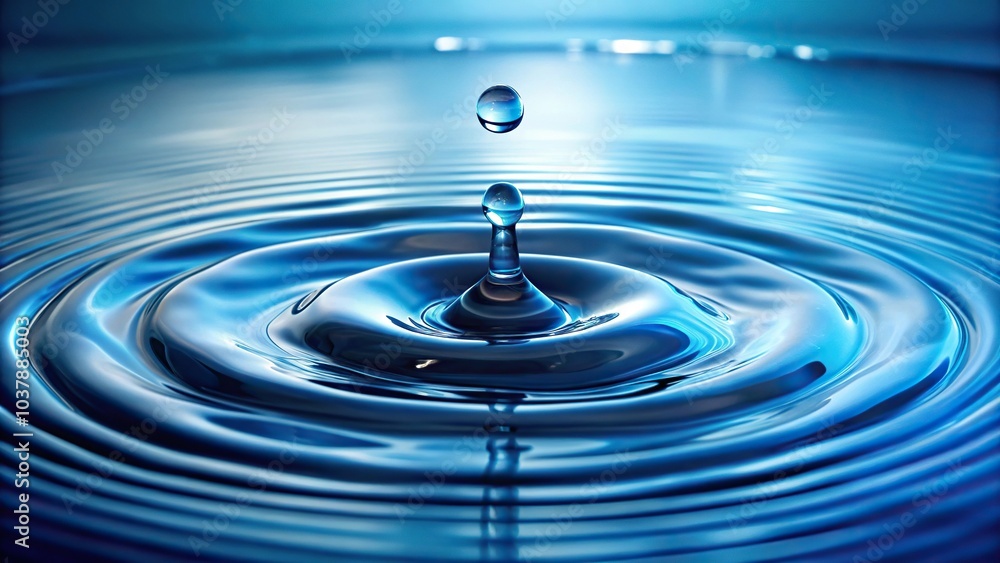 Close-up of water droplets sitting on the surface of a body of water Close-up of water droplets sitting on the surface of a body of water