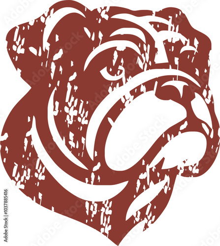 retro bulldog logo icon silhouette vector style,Clipart , Illustration black with white background