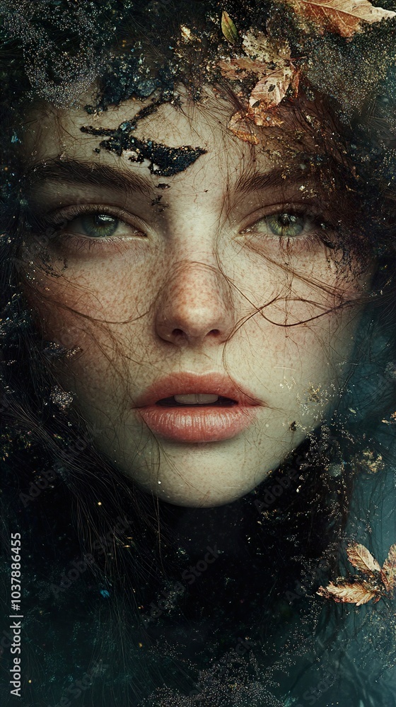 Mystical Portrait of a Woman with Leaves Mystical Portrait of a Woman with Leaves