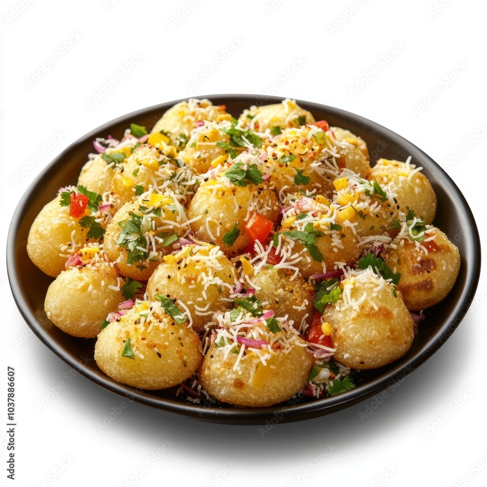 A plate of sev puri A plate of sev puri