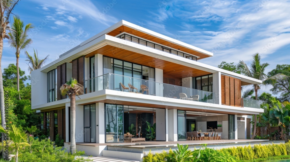Modern Villa with Pool and Tropical Landscaping Modern Villa with Pool and Tropical Landscaping