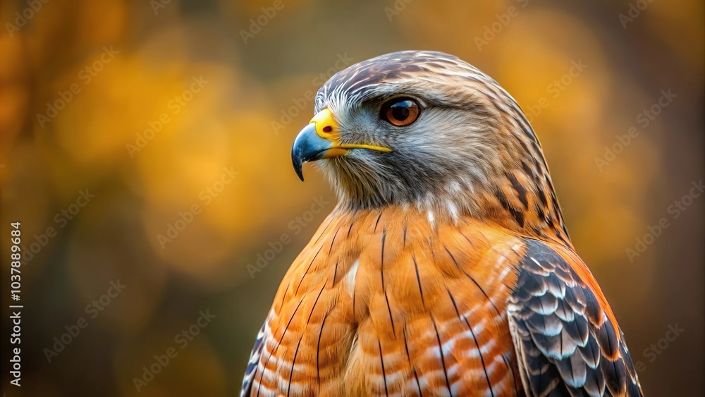 Closeup photo of a red shouldered hawk showcasing its depth of field Closeup photo of a red shouldered hawk showcasing its depth of field