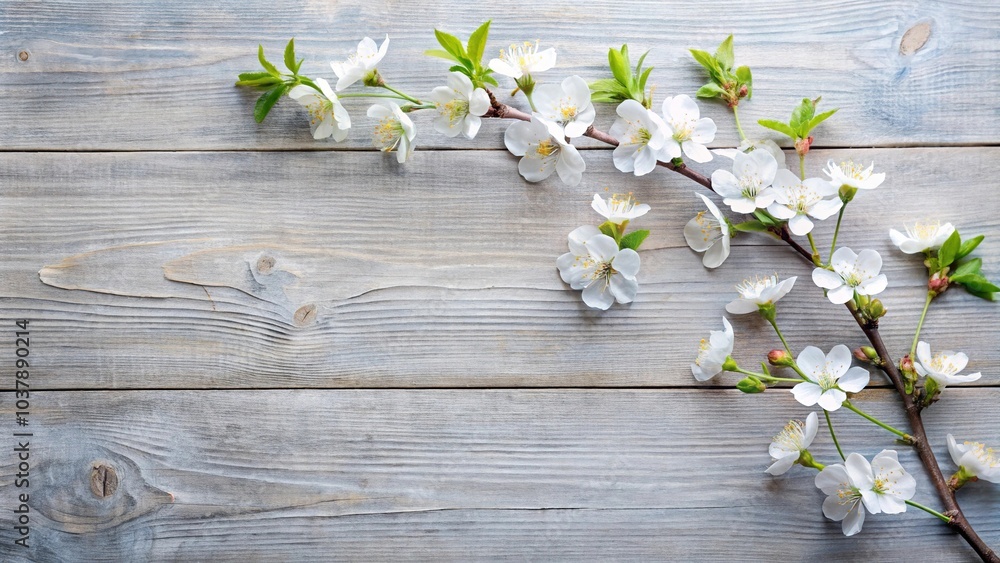 Close-up photo of white cherry blossoms with copy space Close-up photo of white cherry blossoms with copy space
