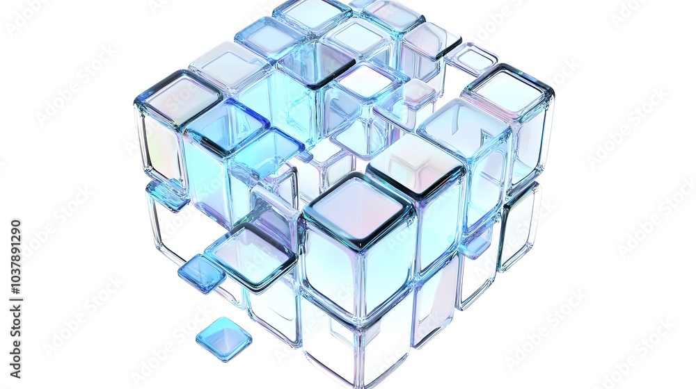 Fototapeta premium Background design, abstract geometric blocks, 3d render