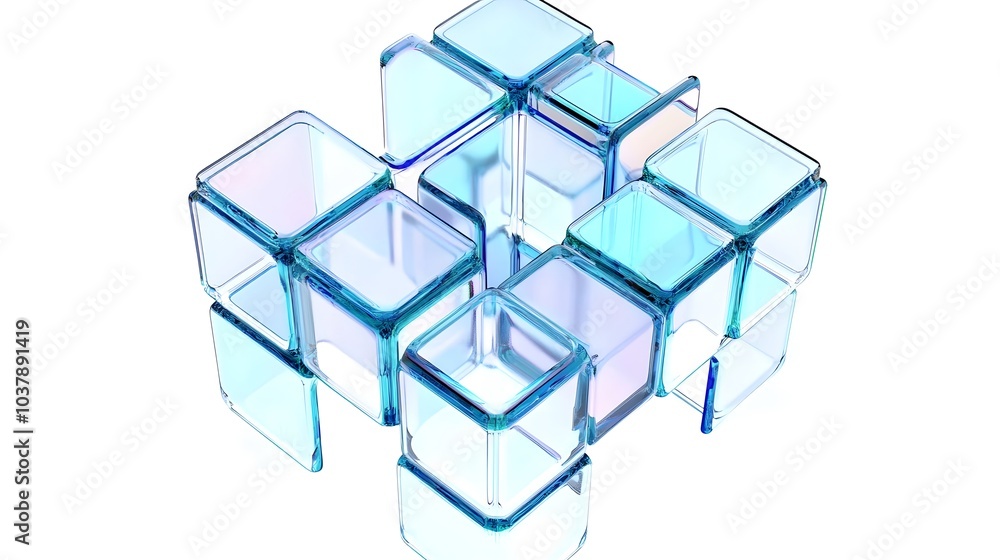 Fototapeta premium Background design, abstract geometric blocks, 3d render