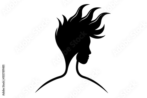 Hair Growth Silhouette | isolated vector silhouette illustration on white background