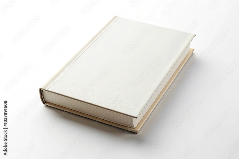 Close-up realistic hardcover book mockup isolated on white background Close-up realistic hardcover book mockup isolated on white background