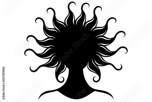 Hair Growth Silhouette | isolated vector silhouette illustration on white background