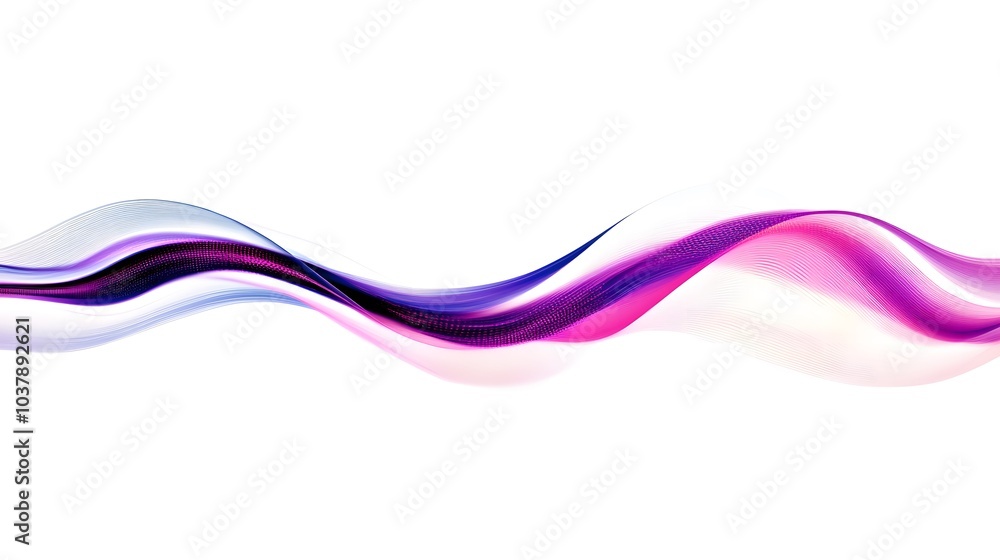 Fototapeta premium Abstract 3d render, liquid surface, wavy line, modern background design