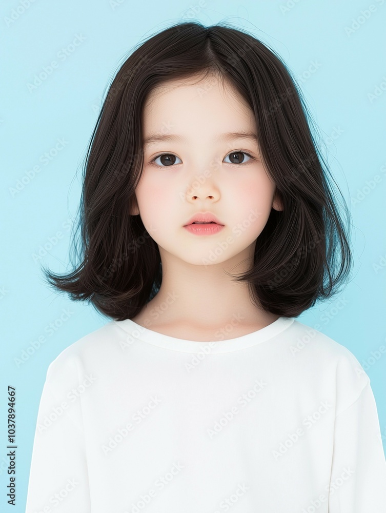 Portrait of a Cute Little Girl in a Simple Sweatshirt Portrait of a Cute Little Girl in a Simple Sweatshirt