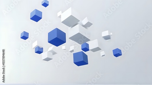 Abstract 3D Render of cubes photo