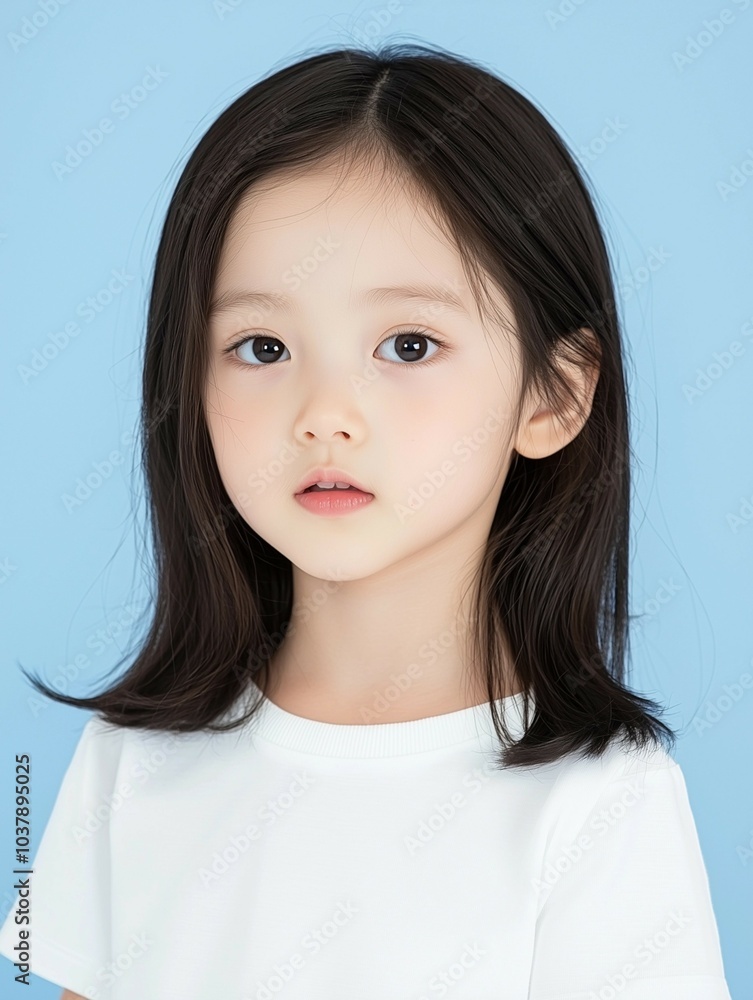 Portrait of a Cute Little Girl in a Simple Sweatshirt Portrait of a Cute Little Girl in a Simple Sweatshirt
