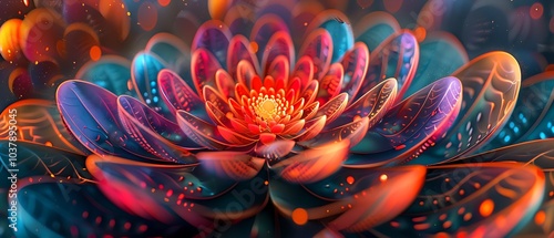 Vibrant bloom of nature a stunning representation of a multi-hued flower with intricate petals and enchanting details