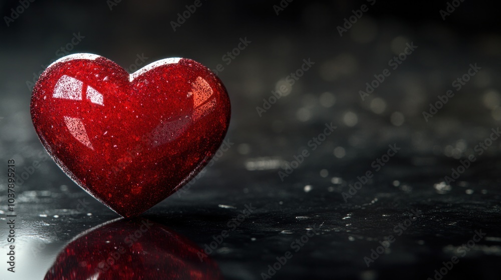 Fototapeta premium Heart-shaped design on black background, striking and elegant contrast.