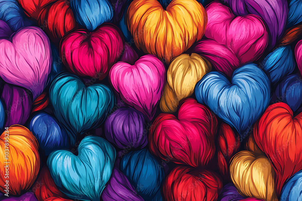 A vibrant array of colorful heart shapes, symbolizing love and affection. A vibrant array of colorful heart shapes, symbolizing love and affection.