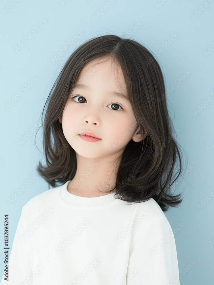 Portrait of a Cute Little Girl in a Simple Sweatshirt Portrait of a Cute Little Girl in a Simple Sweatshirt