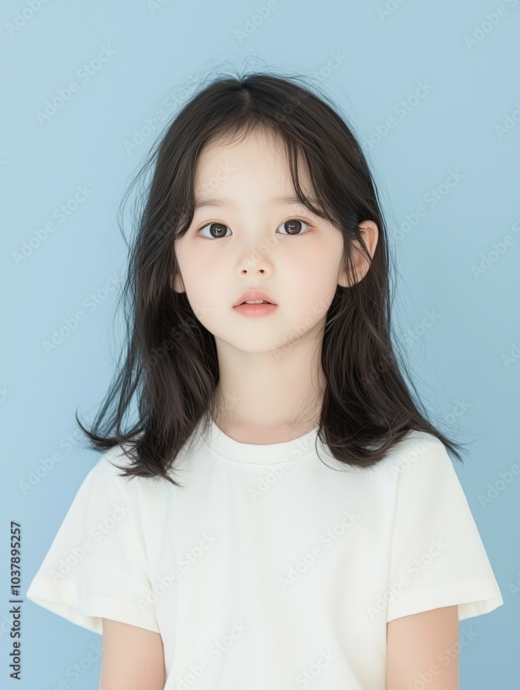 Portrait of a Cute Little Girl in a Simple Sweatshirt Portrait of a Cute Little Girl in a Simple Sweatshirt
