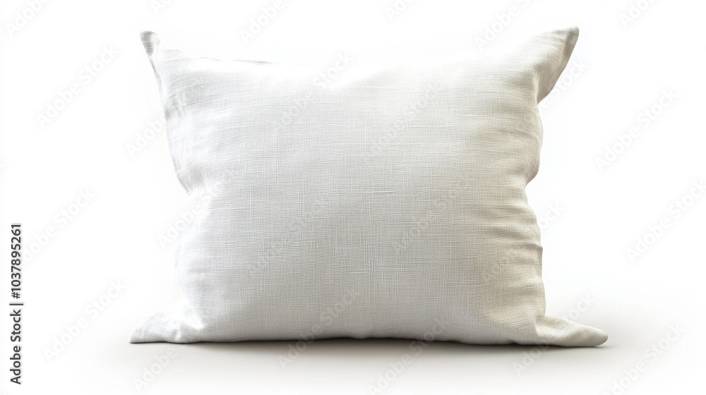 Decorative cushion in plain white fabric on a neutral background. Generative AI Decorative cushion in plain white fabric on a neutral background. Generative AI
