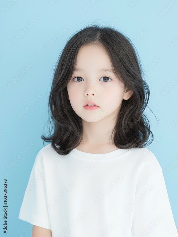 Portrait of a Cute Little Girl in a Simple Sweatshirt Portrait of a Cute Little Girl in a Simple Sweatshirt