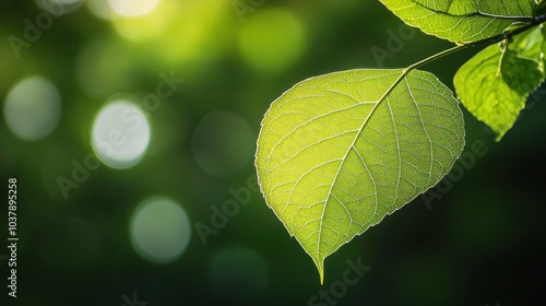 Simple green leaf nature background, ideal for natural themes.