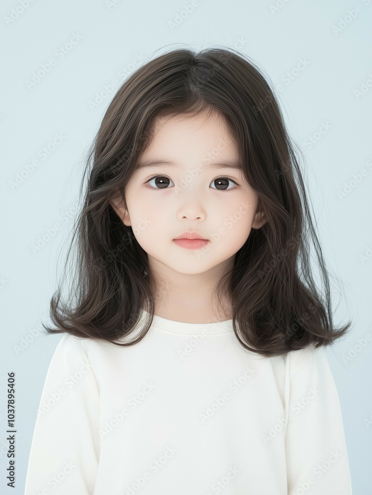 Portrait of a Cute Little Girl in a Simple Sweatshirt Portrait of a Cute Little Girl in a Simple Sweatshirt
