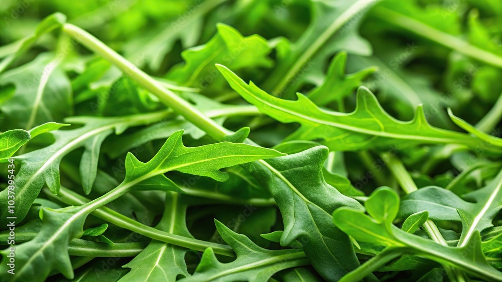 Fototapeta premium Close-up shot of fresh arugula leaves