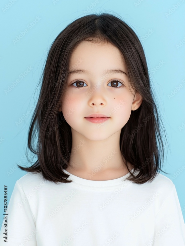 Portrait of a Cute Little Girl in a Simple Sweatshirt Portrait of a Cute Little Girl in a Simple Sweatshirt