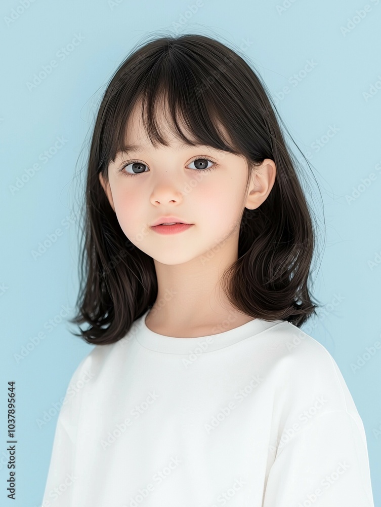 Portrait of a Cute Little Girl in a Simple Sweatshirt Portrait of a Cute Little Girl in a Simple Sweatshirt
