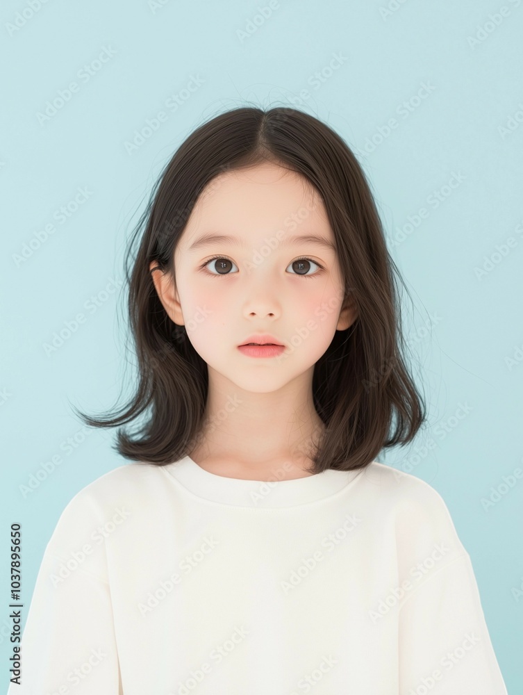 Portrait of a Cute Little Girl in a Simple Sweatshirt Portrait of a Cute Little Girl in a Simple Sweatshirt