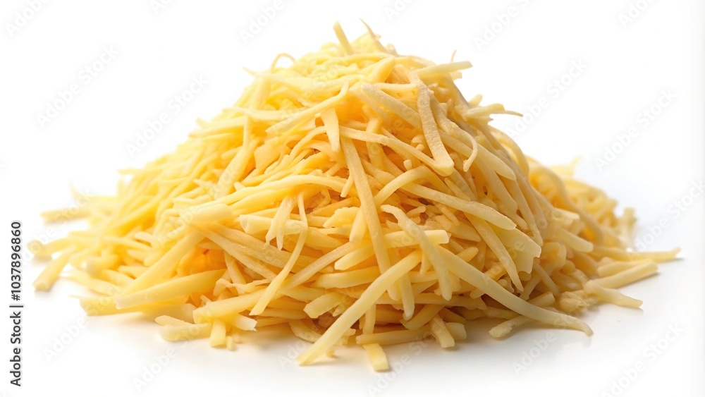 Ground cheese isolated on white background at a tilted angle Ground cheese isolated on white background at a tilted angle