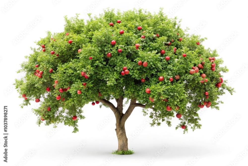 High angle view of apple tree isolated on white background High angle view of apple tree isolated on white background
