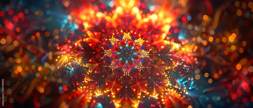 Fototapeta premium Vibrant fractal patterns an exploration of colorful mandalas and their mesmerizing details in digital artistry