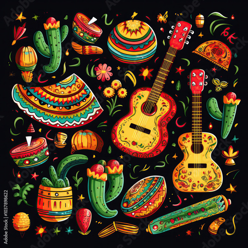 Mexican Traditional Culture Icons