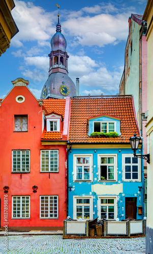 Medieval street in the old European city