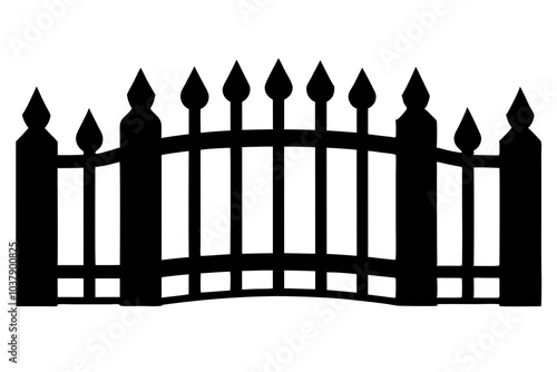 Fence Silhouette | isolated vector silhouette illustration on white background