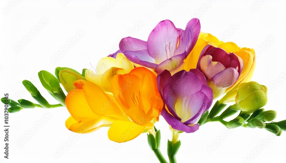 Obraz premium Freesia on white background isolated. Beautiful flower.