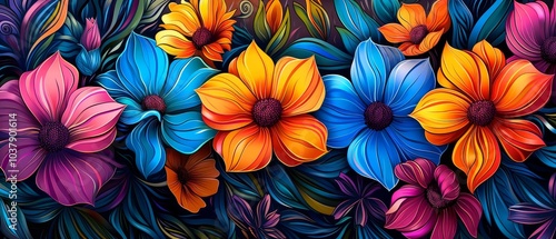 Vibrant Floral Patterns in Rich Colors