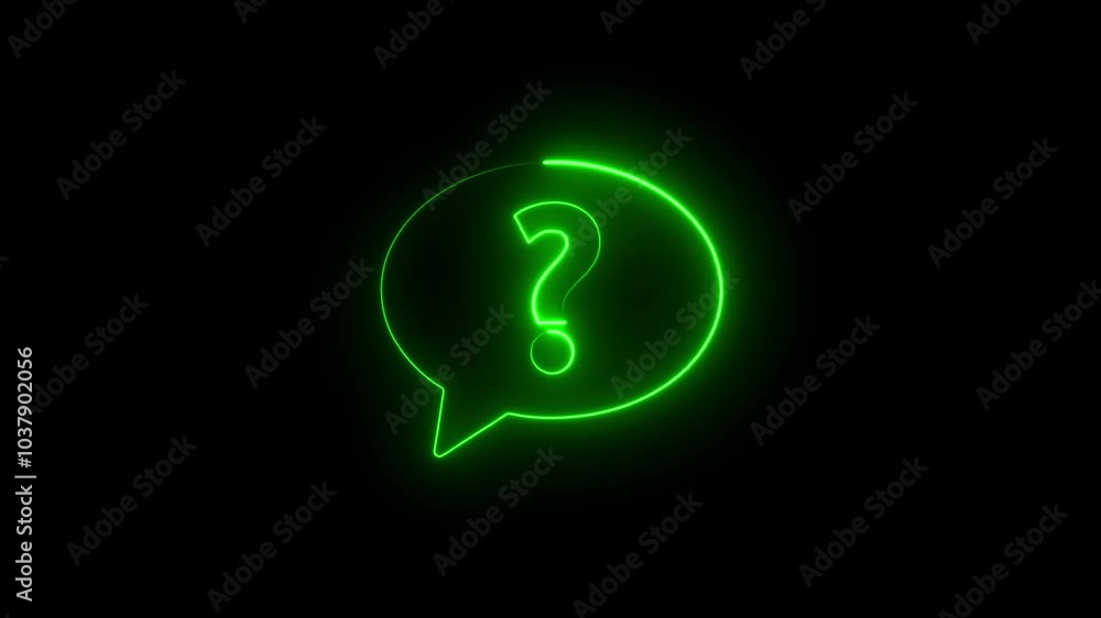 Neon question mark icon, Question mark Animation icon with Transparent background. Neon question mark icon, Question mark Animation icon with Transparent background.