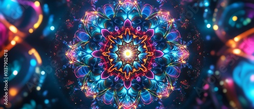Wallpaper Mural Vibrant kaleidoscope of light an intricate dance of colors and patterns in a mesmerizing digital mandala design Torontodigital.ca