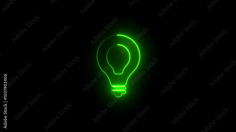 A glowing light bulb Glowing neon Electricity icon animation. A glowing light bulb Glowing neon Electricity icon animation.