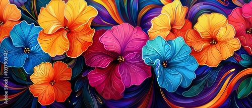 Colorful Floral Design with Vibrant Colors