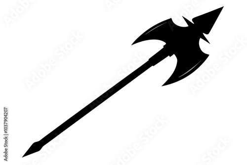 Halberd Silhouette | isolated vector silhouette illustration on white background