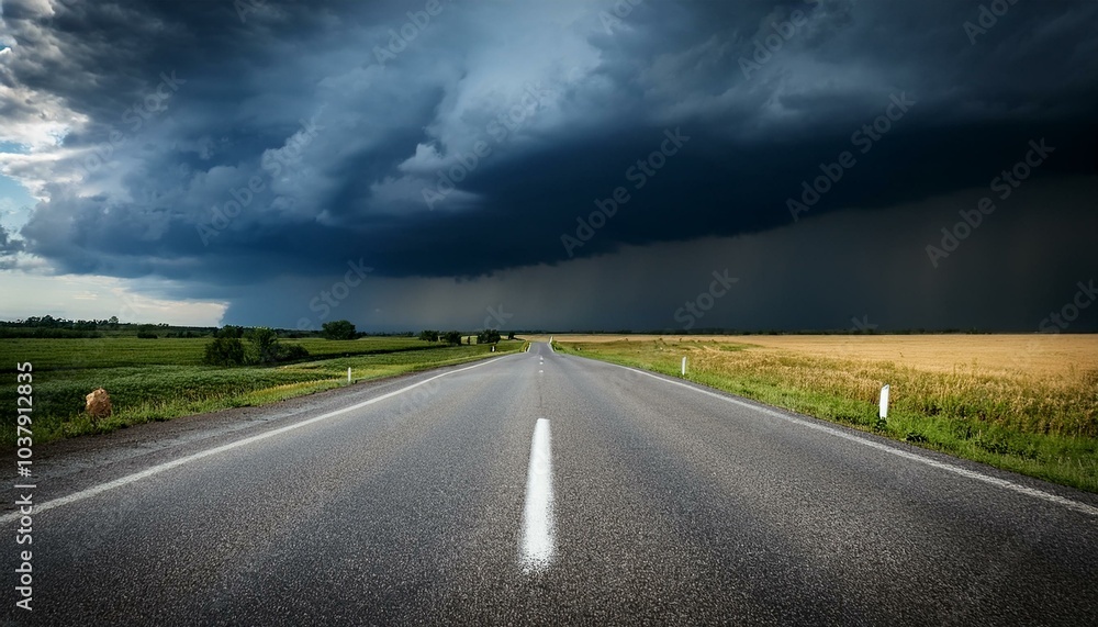 Fototapeta premium the road to stormthe road to storm